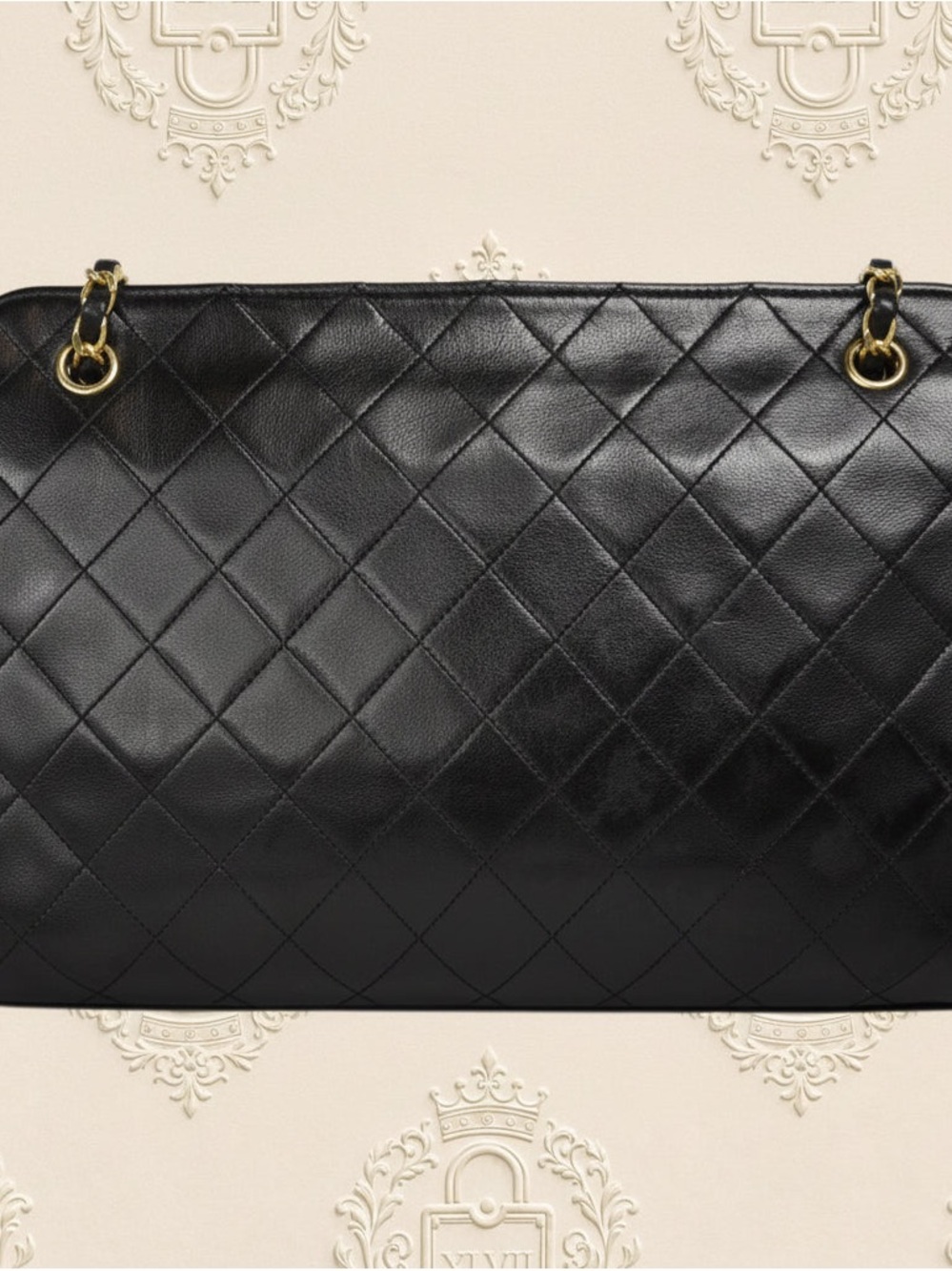 CHANEL Black Quilted Lambskin Shoulder Bag with Gold-Tone Chain - Picture 3 of 5